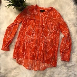 Mossimo Orange and White button down size M